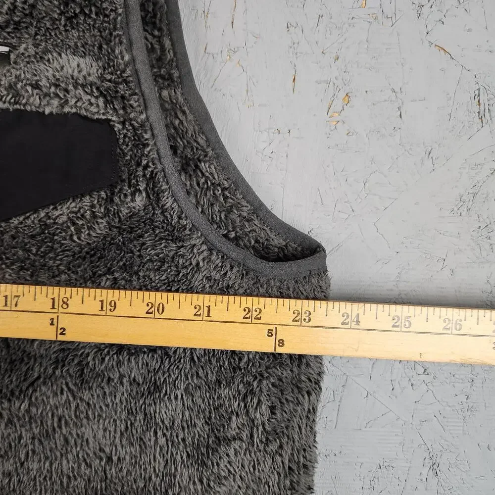 LL Bean Vest Mens Large Gray Fleece Sherpa Full Zip Outdoor Pockets Hiking Logo